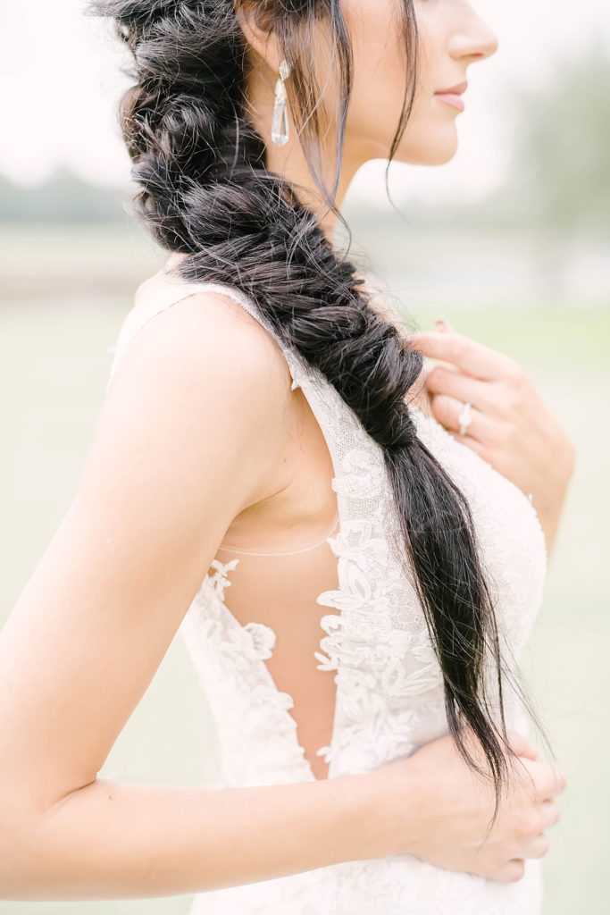 Bridal braid by Sunkissed and Made Up at the Clubs at Houston Oaks Wedding Venue