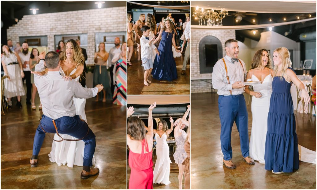 At a winery in Houston a newly married couple get down on the dance floor together and with their kiddos by Christina Elliott Photography. couple getts down wedding dances go wild family dancing at weddings #christinaelliottphotography #christinaelliottweddings #Winerywedding #Houstonweddings #newlyweds #weddingdress #weddingphotography #Houstonweddingphotographers #dreamyweddings #bluesuit #weddingstyle #mrandmrs #weddinggoals #Houstonphotographers
