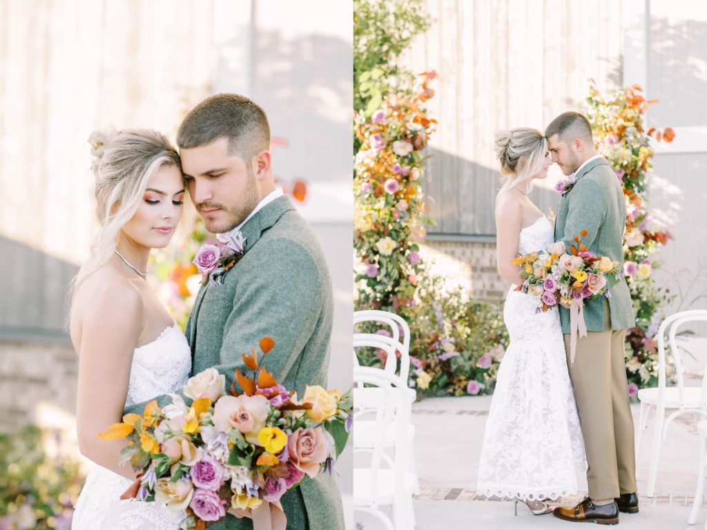 During an Arrowhead Hill Wedding in Houston, a couple put heads together captured by Christina Elliott Photography. spring wedding inspo #christinaelliottphotography #Houstonweddings #arrowheadhill #weddingphotographersHouston #springwedding #sayIdo