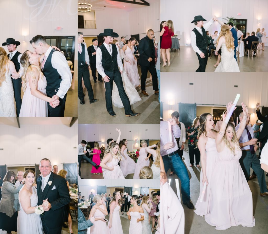 Christina Elliott Photography captures wedding guests dancing at reception at Still Waters Ranch. wedding guest dancing pics #ChristinaElliottPhotography #ChristinaElliottWeddings #StillWatersRanchWedding #Texasweddings #countrywedding #ranchwedding