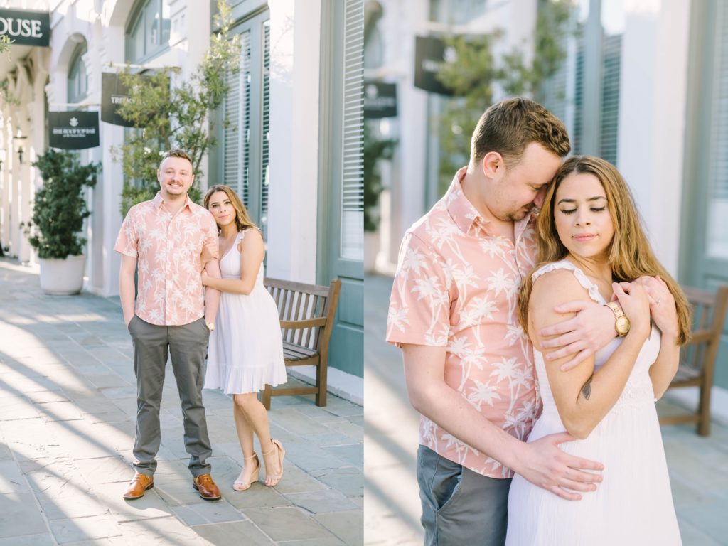 Wedding announcement portraits captured by Christina Elliott Photography on Texas street. summer engagement outfit ideas #ChristinaElliottPhotography #ChristinaElliottEngagements #TheTremontHouse #Texasengagements #shesaidyes