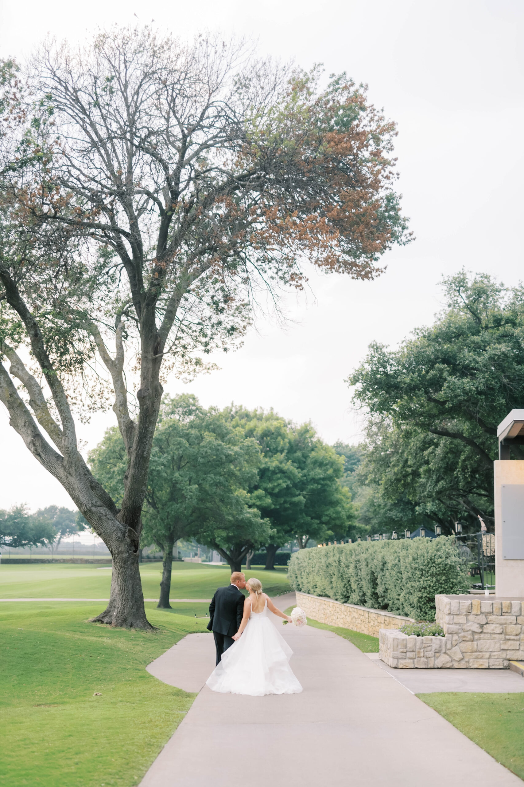 bride and groom at their amazing wedding venue